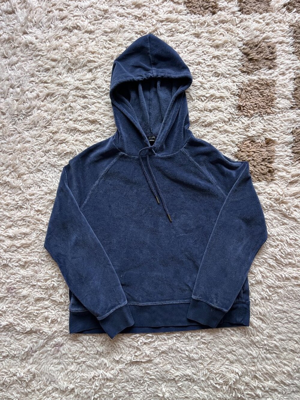 J.Crew Terry Cloth Pullover Hoodie Navy Blue Women's Small